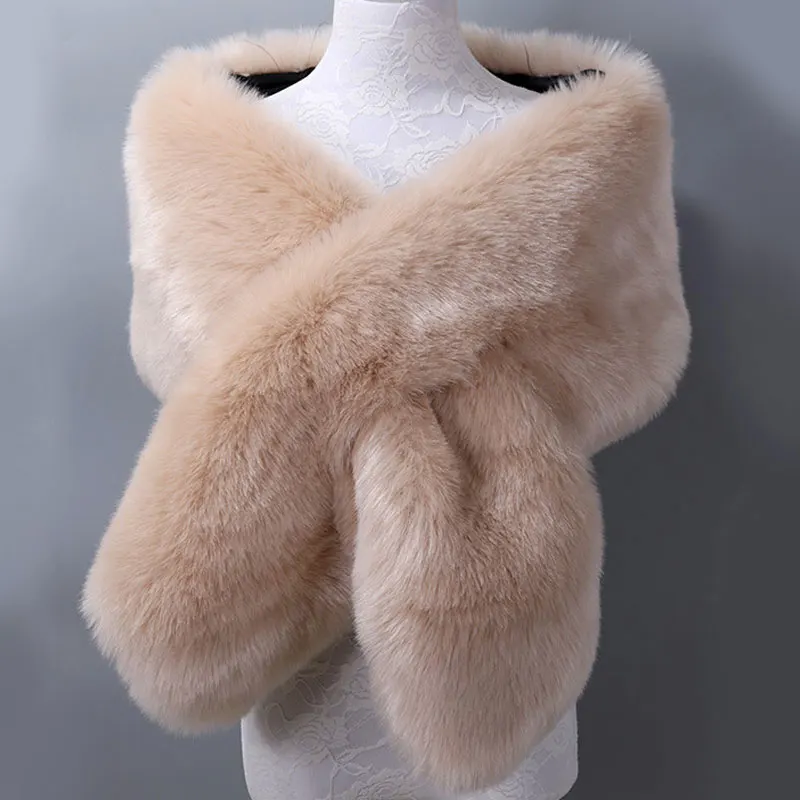 Blank Winter Warmer Faux Fur Scarves Shawl Women Ladies Winter Scarf