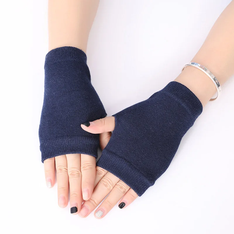 
CLIMATE Fashion Winter Knitted Fingerless Wool Glove for Women Warm Wrist Short Gloves Ladies Cashmere Stretch Solid Mittens 