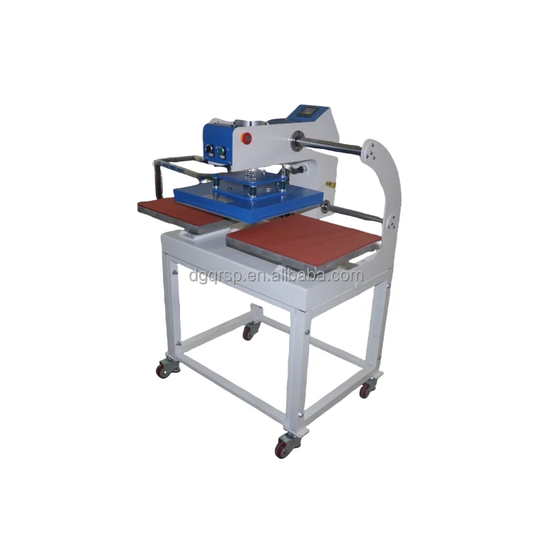 Down-sliding pneumatic double station heat press machine for t shirt