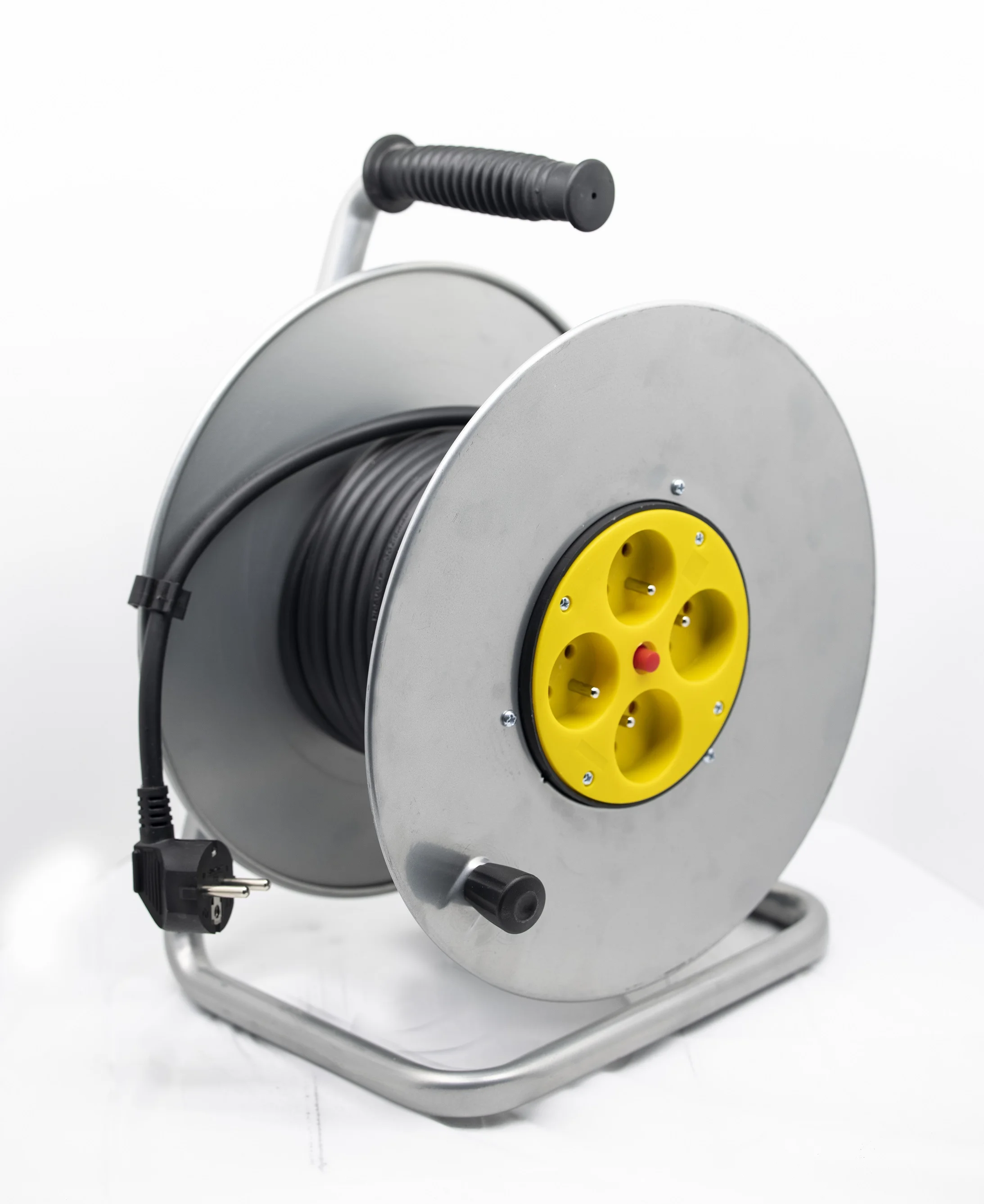 Hot Selling French Type Iron Metal Electric  Extension Cord Cable Reel Drum