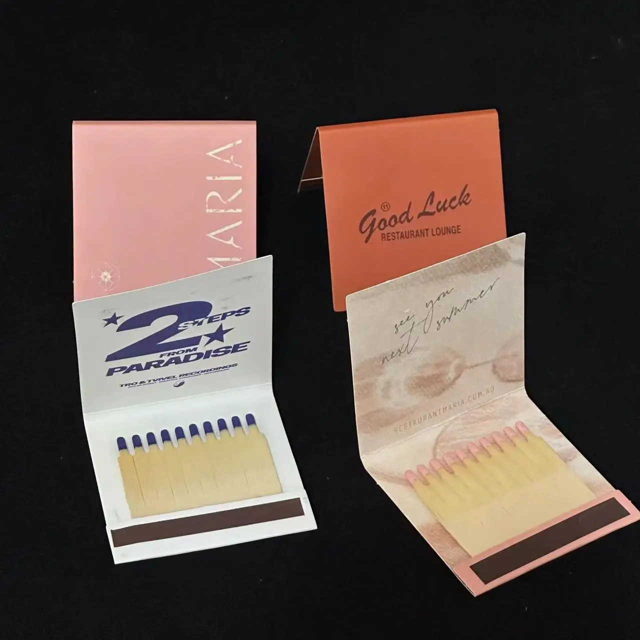 Customized design of wood chip match book compact and convenient carry in bag cigar candle matches household match book