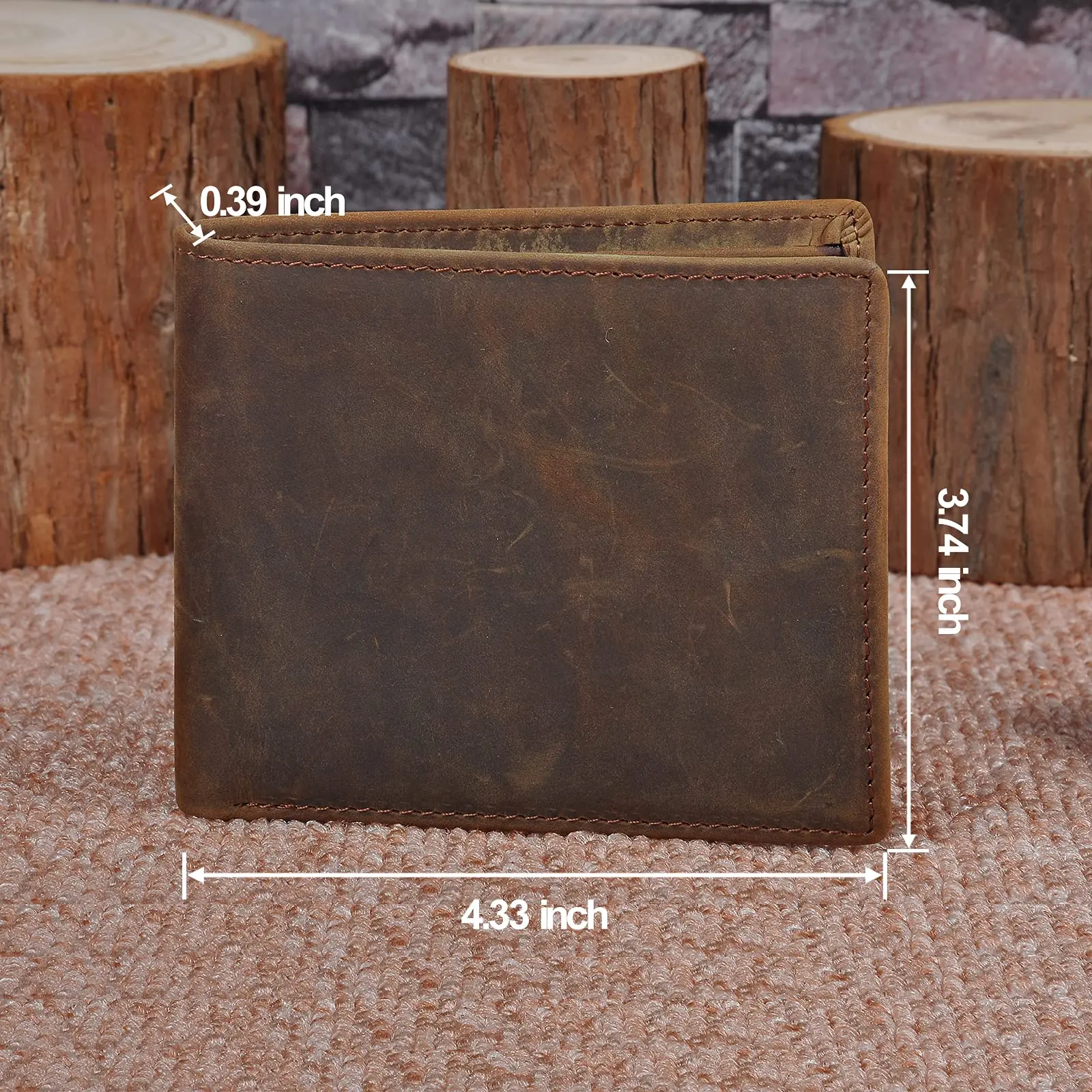 Rfid Blocking Mens Assorted Vintage Slim Bifold Genuine Leather Wallets For Men