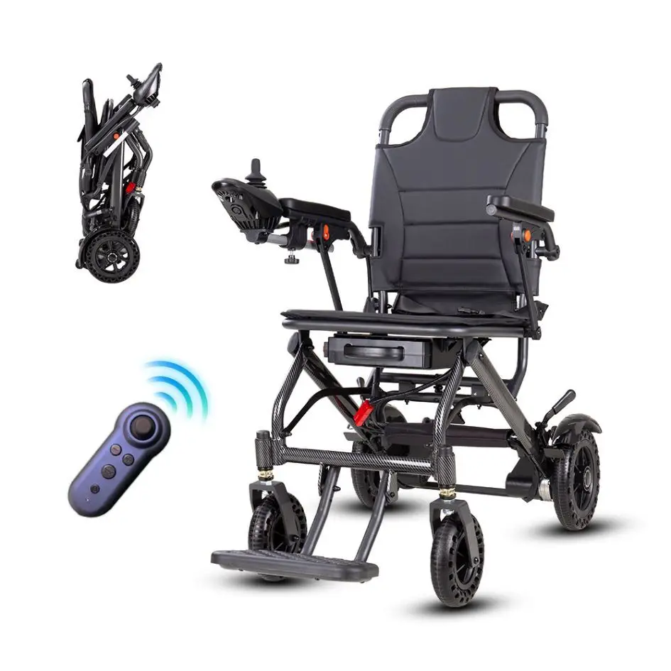 Aluminum Portable Folding Electric Wheelchair Airplane Travel Silla de Ruedas Electrica for Elderly Disabled Person