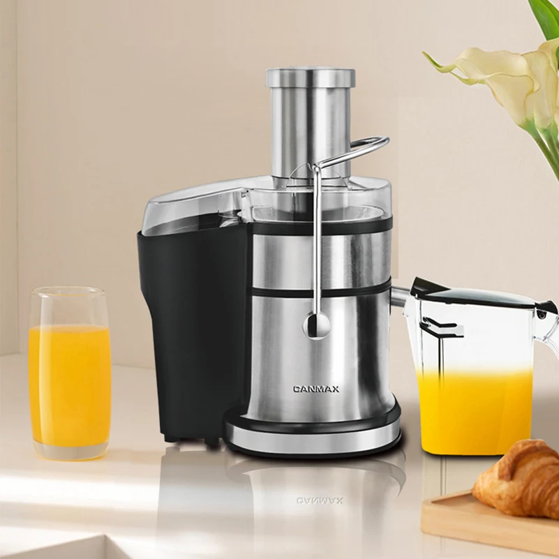 Canmax 2023 New Juicer Easy Clean 800w Juice Extractor Machine Wide Feed Tube Juicer Fruit and Vegetable Mixer Glass Demand 800