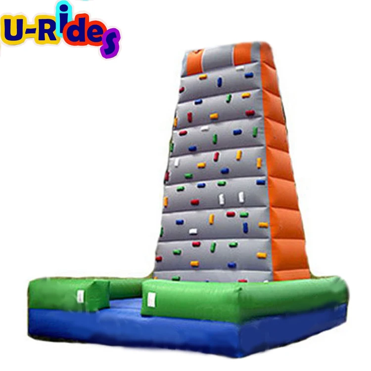 Outdoor PVC inflatable climb rock hill moutain sport game with bouncing mat inflatable wall climb for outdoor public playground