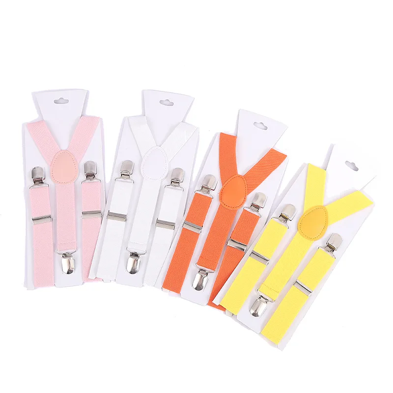 REWIN 3 Metal Clips Y Back Style Adjustable Elastic Kids Suspenders for Boys and Girls