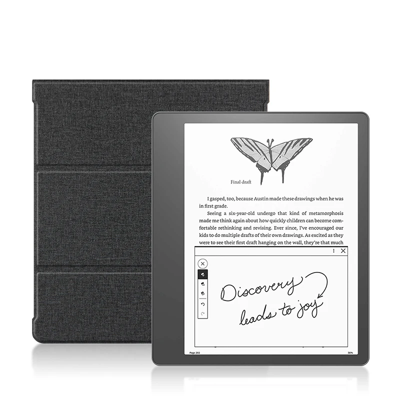 AJIUYU Case For Amazon Kindle Scribe 10.2 Inch Case with Pencil Holder Shockproof TPU Silicone Ebook Stand Cover Shell