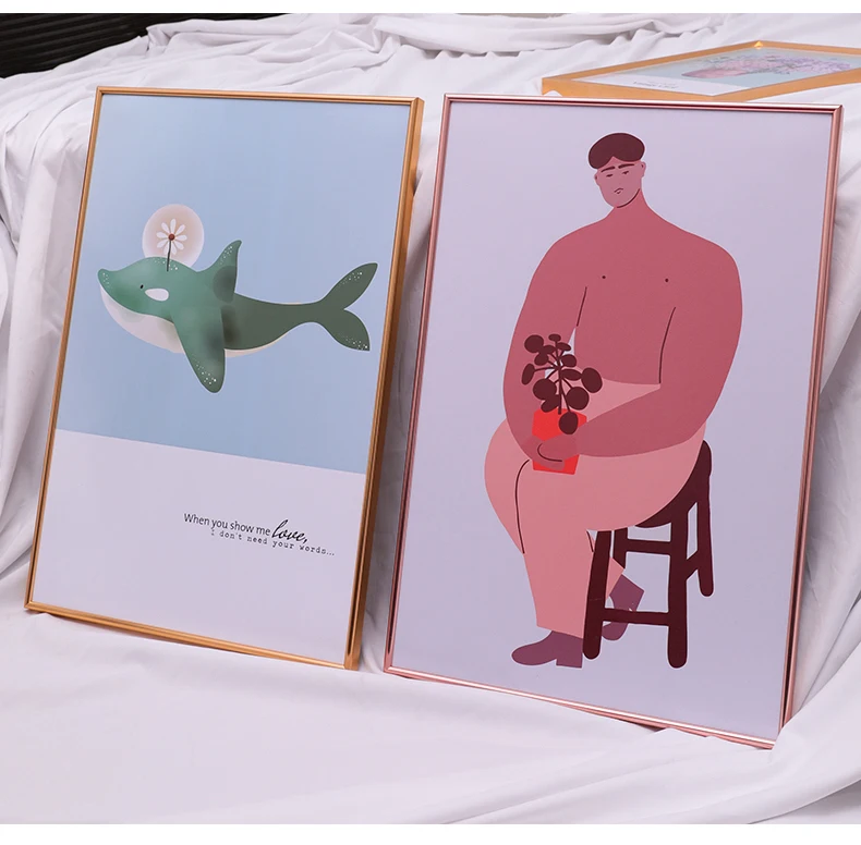 4 Color A0 A1 A2 A3 A4 8X10 11X14 inch Metal Aluminum Alloy Photo Picture Frame for Wall Decor