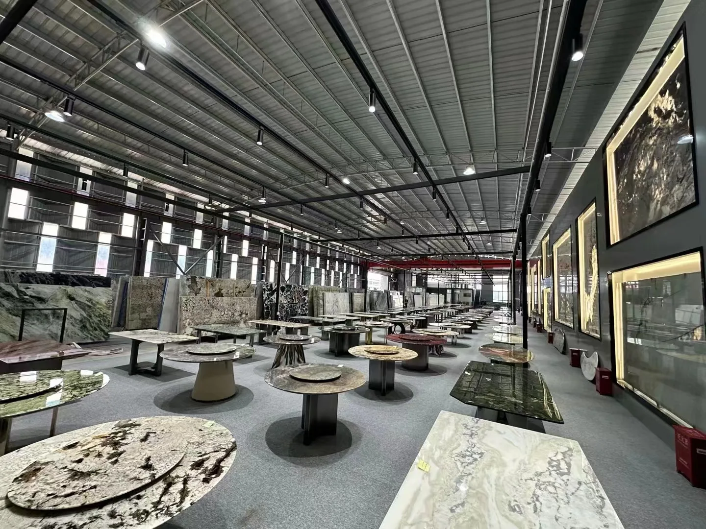 Lazy Susan Table Top Marble Dining Table for Dinning Room With Italy Arabescato White Marble