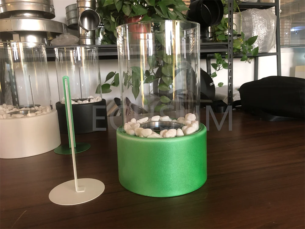 Portable fireplace round glass Furniture accessories winter gift Tabletop fireplace ethanol , Automatic Bioethanol Fireplace