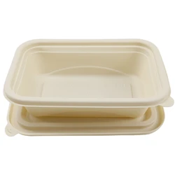 biodegradable 500ML cornstarch lunch food boxes takeaway packaging to go food containers disposable tableware