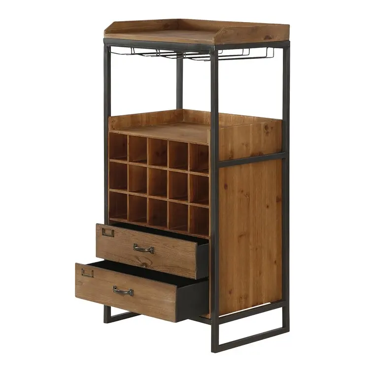 Mini Wine Bar Cabinet Corner Whiskey Display Shelf Floor Liquor Storage Bar Finley 15 Bottle Wine Cabinet for Home Living Room