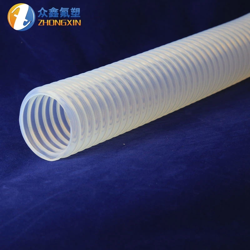 China ptfe corrugated tube od 14 mm id 12mm surface convoluted white ptfe tube