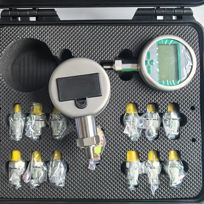OEM & ODM Hydraulic Pressure Gauges set measurement tool Group With Hose Carry Box For Excavator