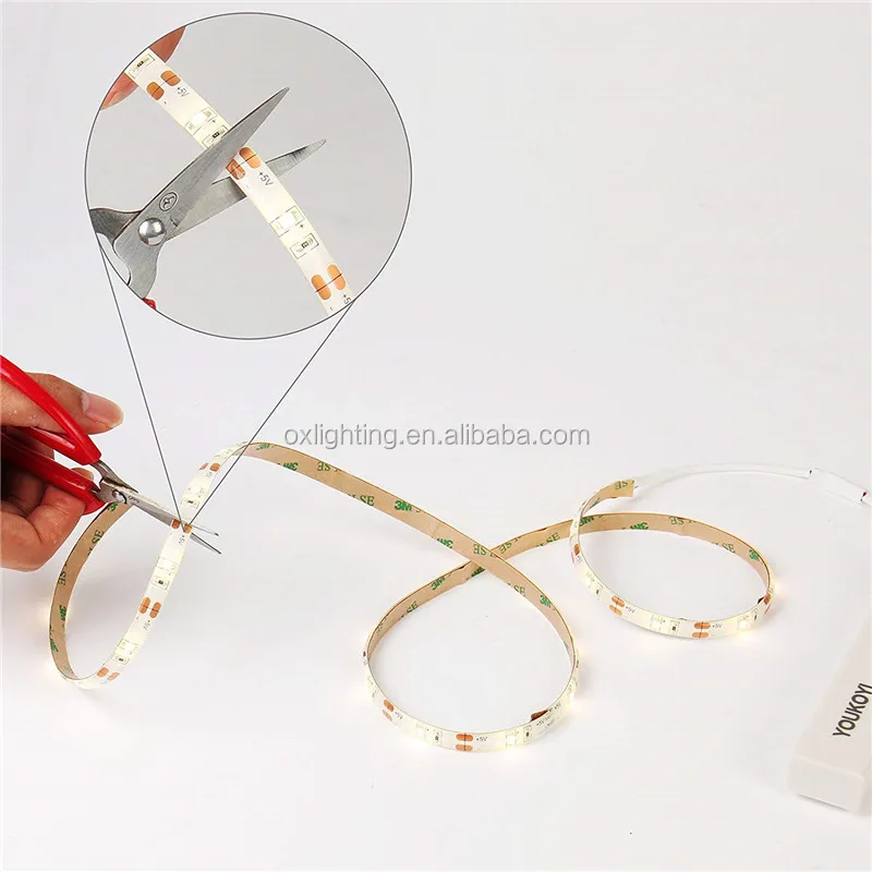 Battery Operated Led Strip PIR Motion Sensor LED Strip Night Light SMD 2835 Cabinet LED Tape for Kitchen Cabinet Bed Stair