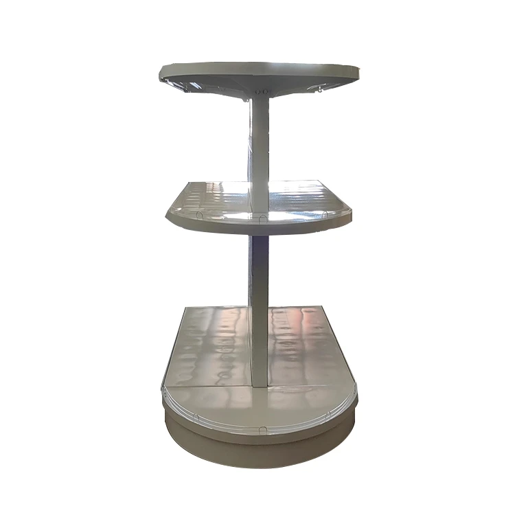 Hot Sale 4-Layer round Supermarket Shelf Space-Saving Single-Sided Gondola Rack for Supermarkets