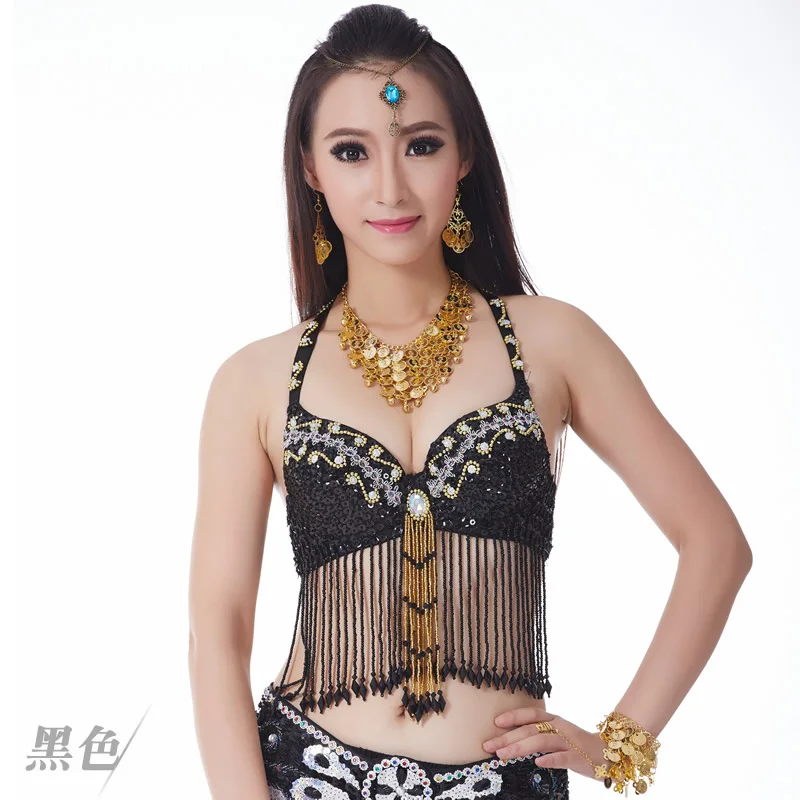 dpw538 Nayaking Sequin Beads Bra Crop Top Dance Top Belly Dance Festival Club Tribal Tops