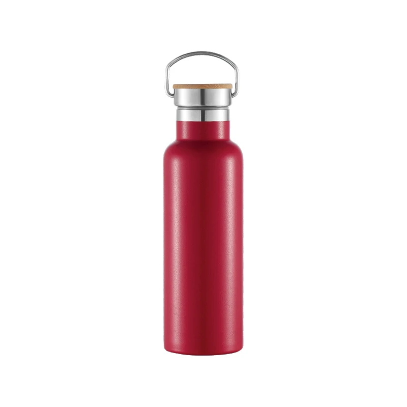 Customized logo stainless steel vacuum insulated wide mouth custom gym water bottle thermal flask with handle
