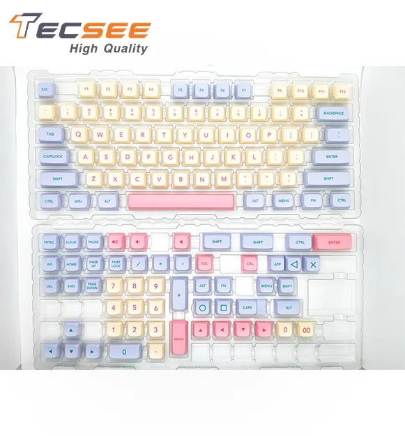 TECSEE Darling Keycap PBT Dye Sublimation GMK Keycap For Cherry MX Switch Mechanical Keyboards Blue and Pink Keycaps