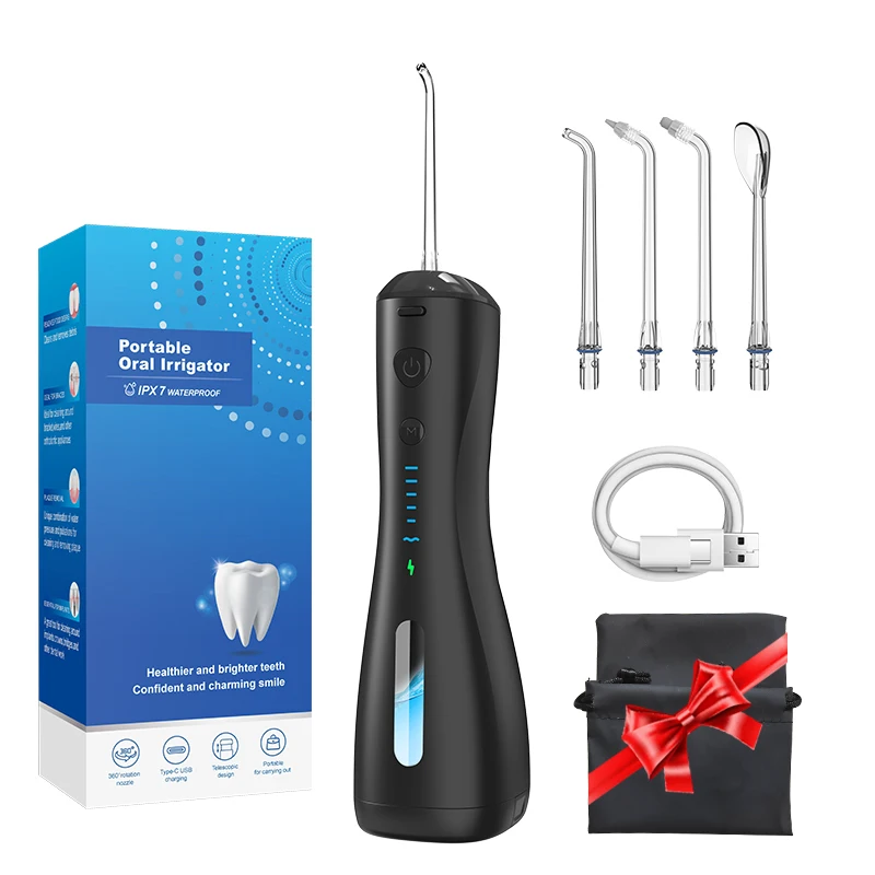 Cordless Portable Water Pick 6 Modes 4 Jet Tips Professional Electric Rechargeable IPX7 Waterproof 240ML dental Oral Irrigator