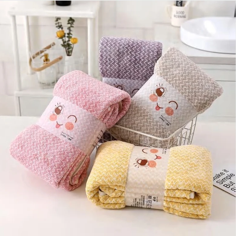 The factory wholesale Hotel Luxury microfiber bath towels Custom LOGO coral fleece bath towel set custom face towels