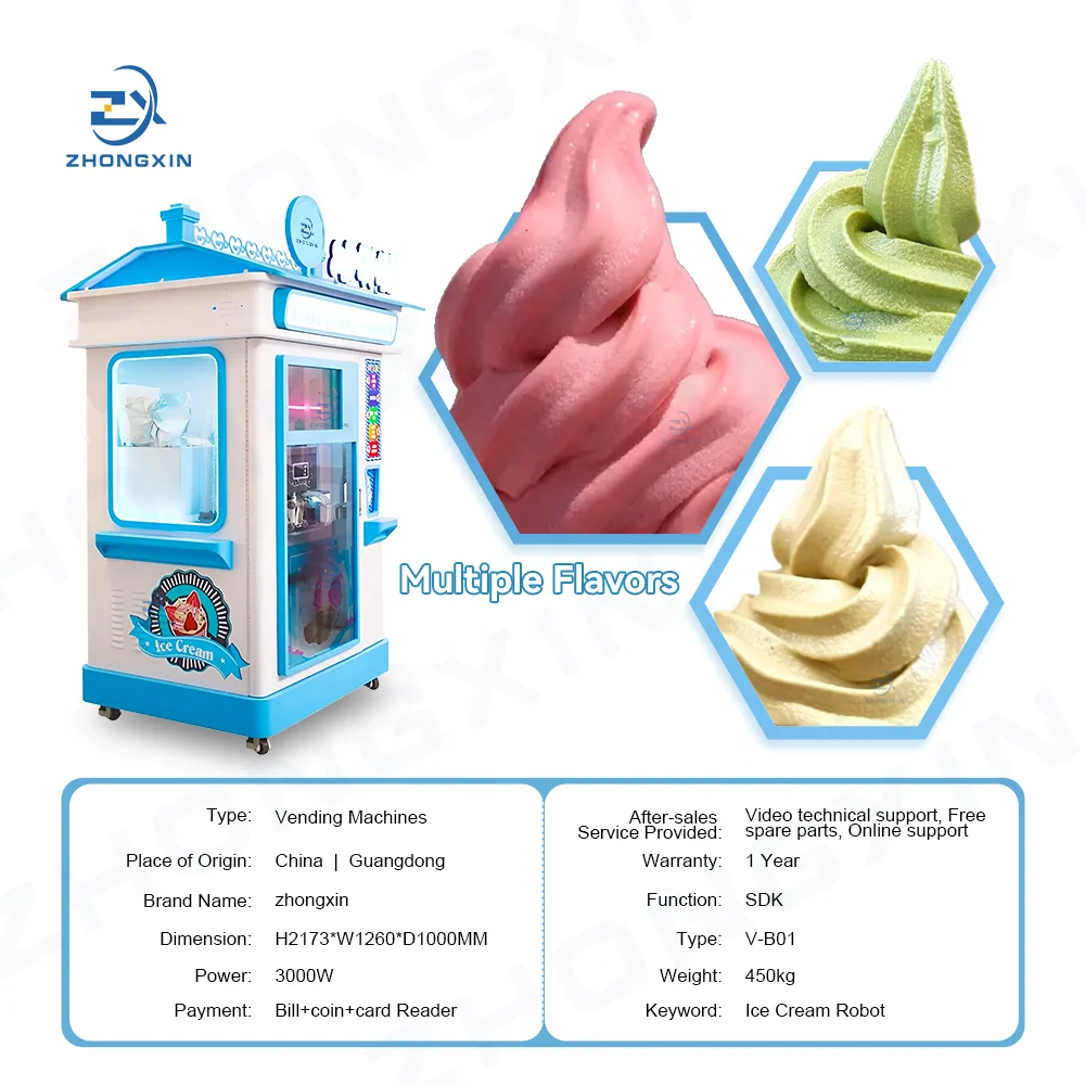 Chinese Factory Customizes Multi Languages Vending Machine For Ice Cream