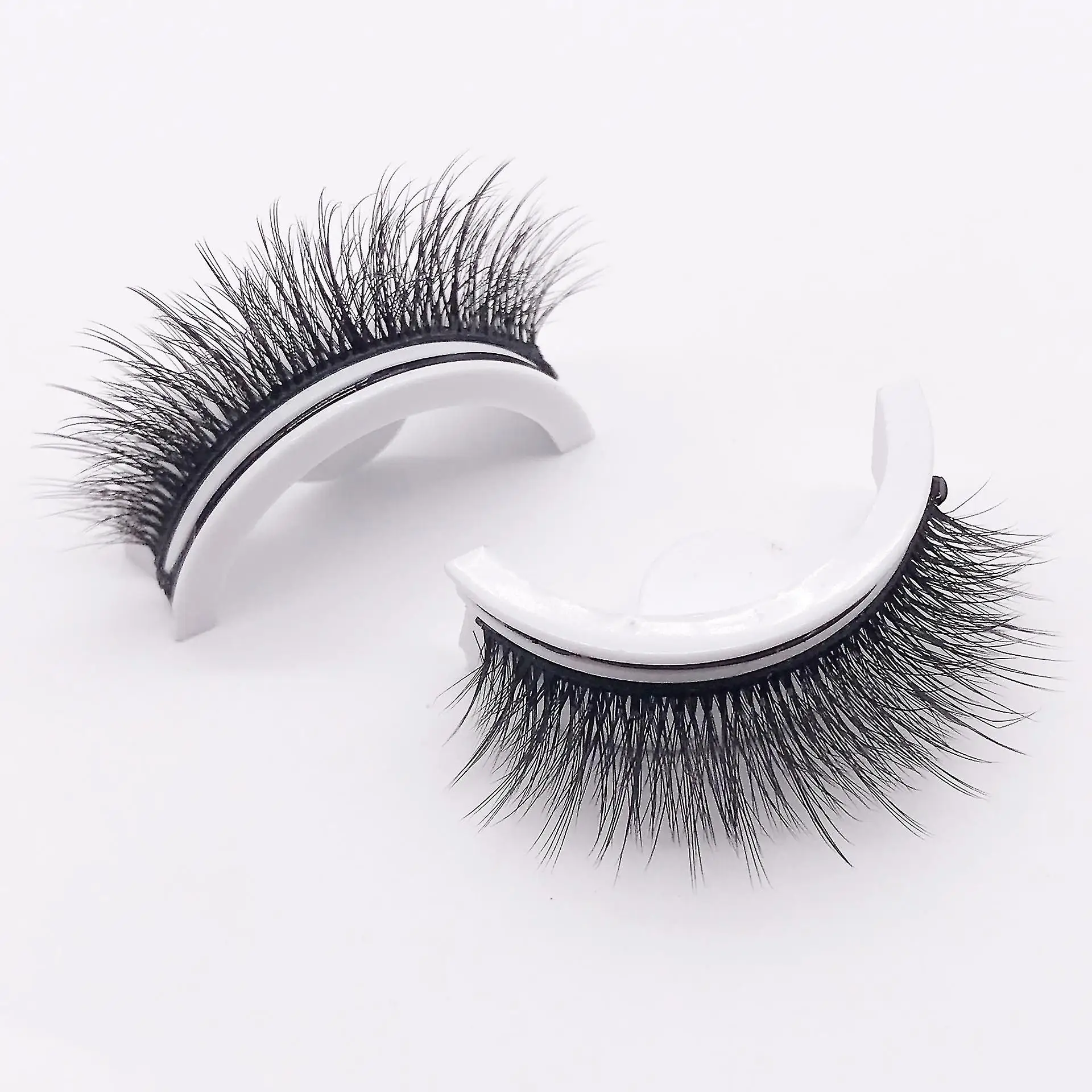 Private Label Wholesale Wispy 3D False Eyelashes Self Adhesive Lashes Press on Lashes no glue Custom Lash Box Packaging