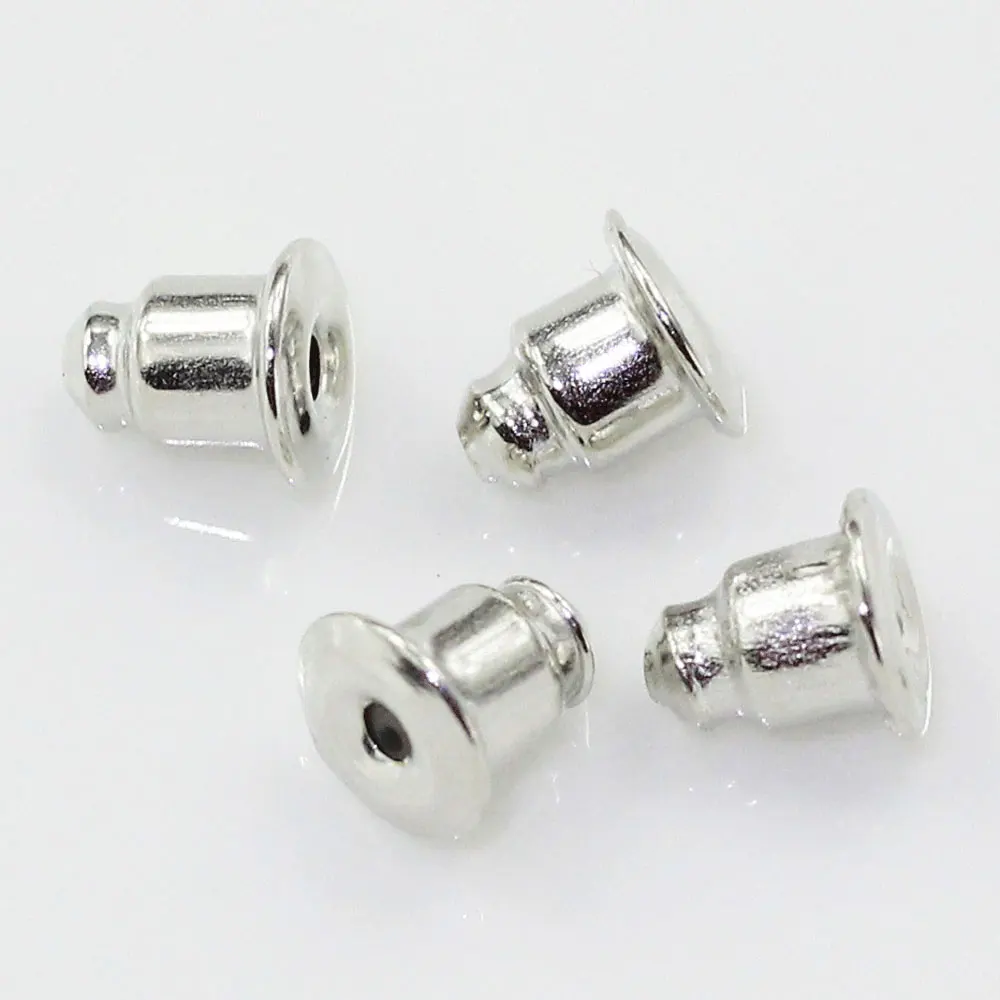 Wholesale 5mm Sliver Gold Metal Earring Safety Backs for Fish Hook Earrings Accessories