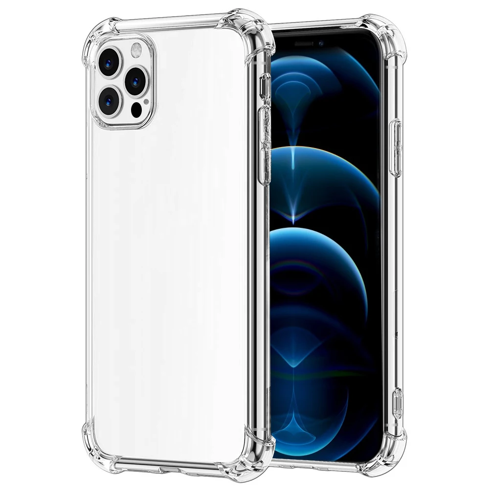  Прозрачный Мягкий противоударный чехол из ТПУ 1 5 мм для iphone 12 13 pro