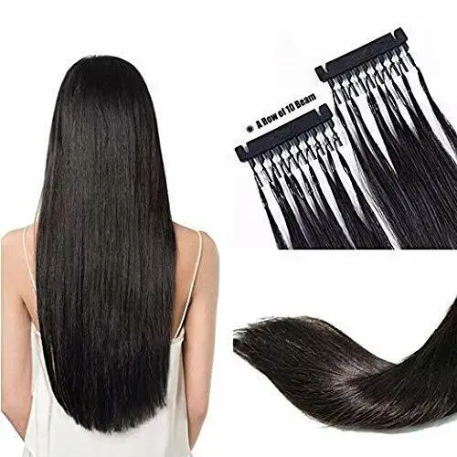 100% Cuticle Aligned Keratin Straight 6d Human Hair Extension Machine Natural Color Russian Hair Fedex/ DHL 6D Hairextension