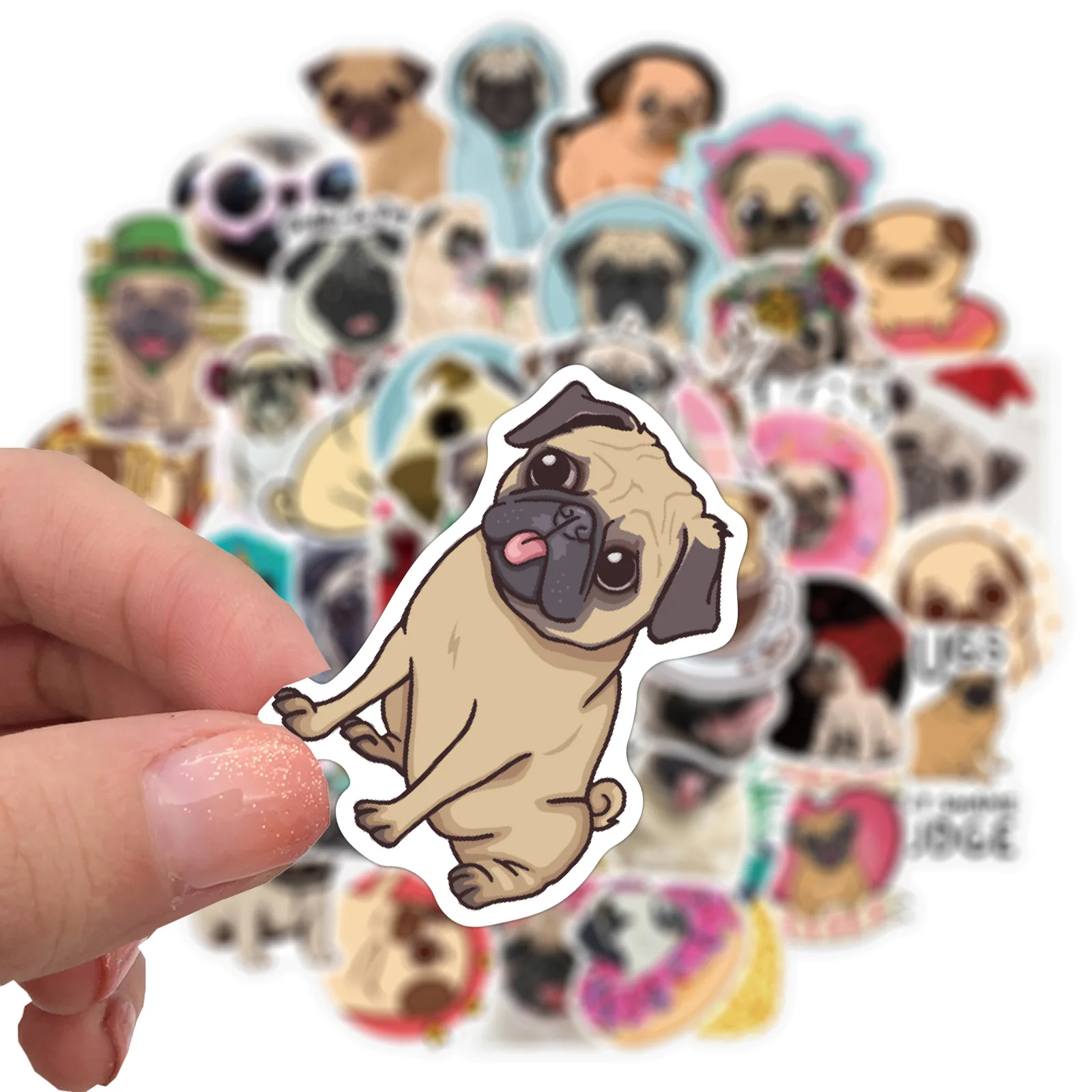
50PCS Cute dog pet sticker animal cartoon emoticon sticker Luggage Computer Mobile Phone Creative label Sticker 