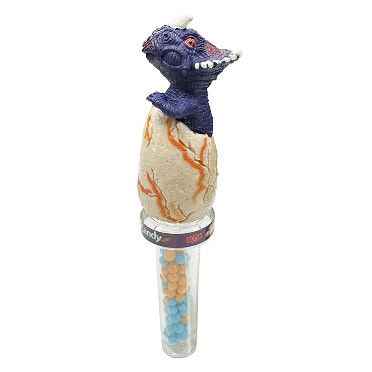 Painted Dinosaur Toys 12 Models Mixed With Empty Candy Tube Container For Kids Candy Toys