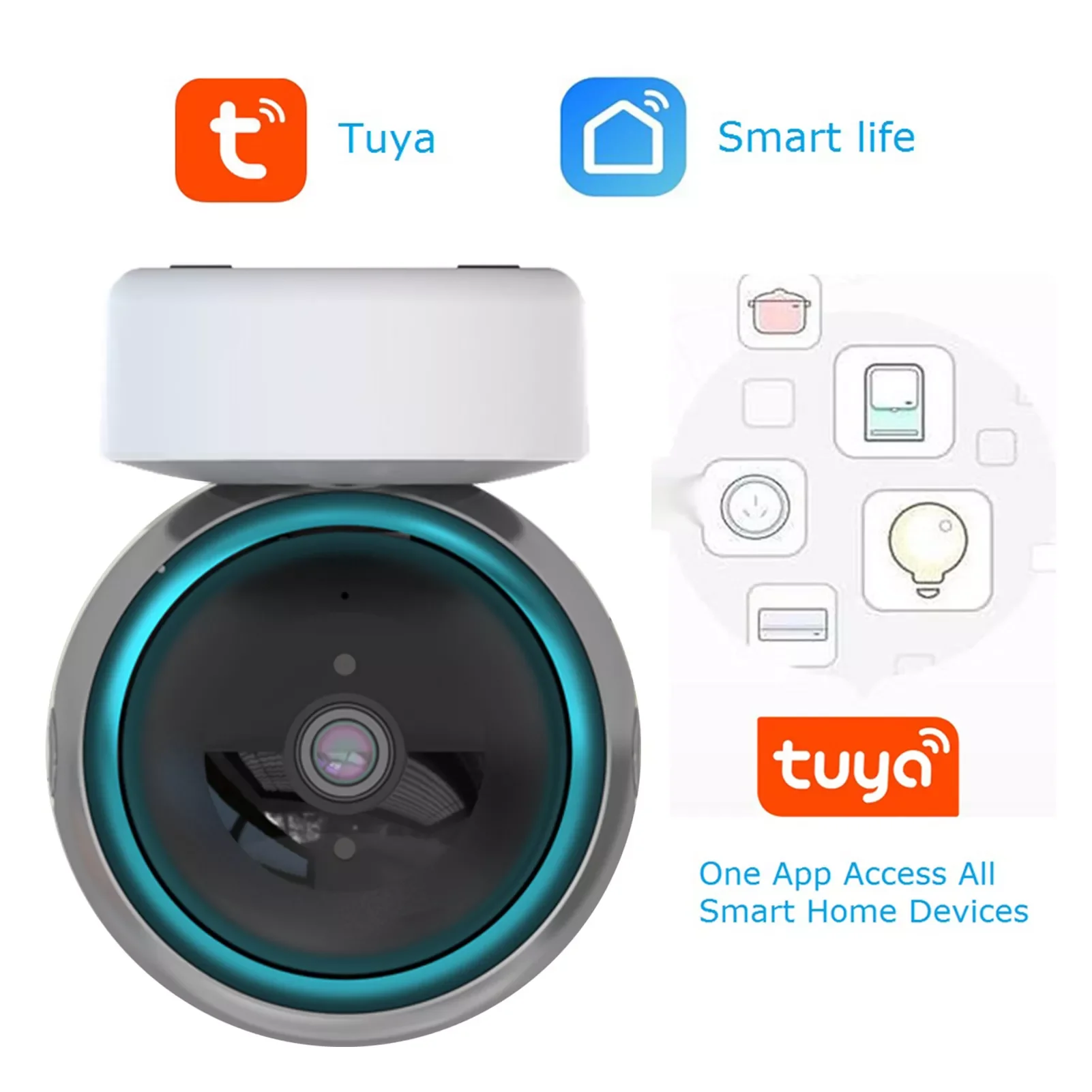 Tuya Smart 1080P WiFi CameraSurveillance Automatic Tracking Smart Home Security Indoor Wireless Baby PIR Monitor