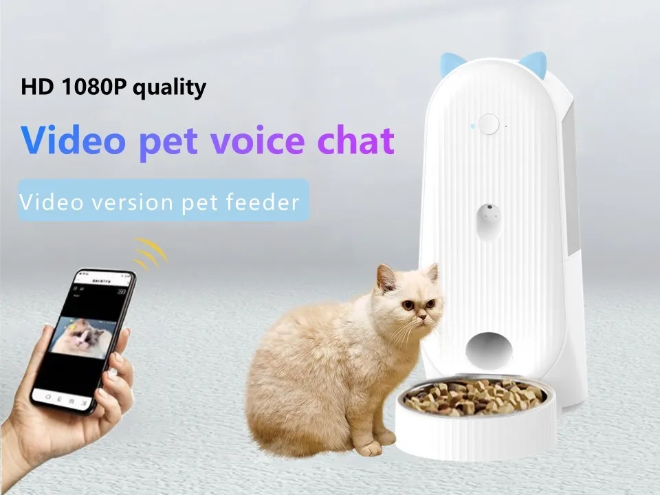 Wholesale price 1080p hd cat dog food dispenser smart pet feeder with camera