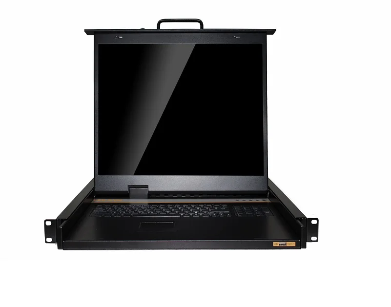 19 inch 1U rack mount LED KVM switch with touch pad+Mouse +104keys keyboard with integrated Digital&E-switch keys KVM drawer