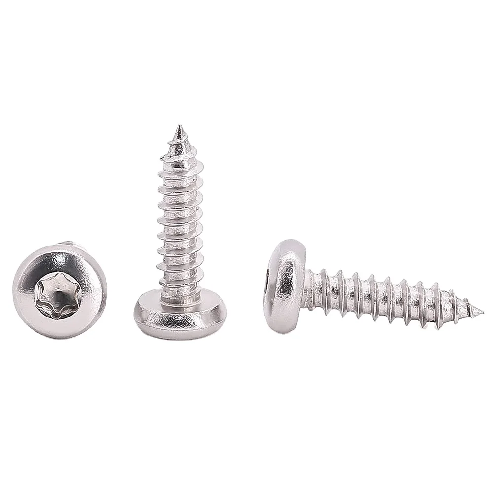 Factory Direct #4 #6 #8 Pan Head Torx Drive Self Tapping Screws Star Drive Stainless Steel 18-8 Wood Screw Sheet Metal Screw