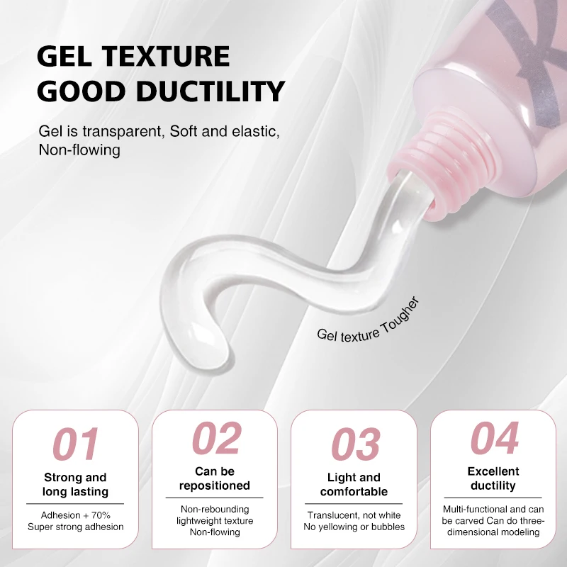 2024 New Solid Nail Gel Glue for Press on Nails Long Lasting Super Fast Dry UV Gel Private Label Solid Nail Tips Gel