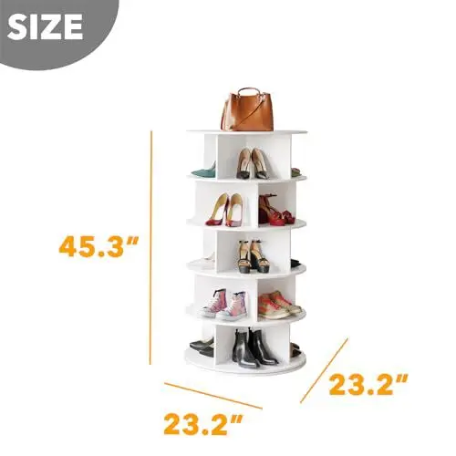 modern 7 Tier 360 Spinning Display rotating shoe rack shoe storage cabinet shoe storage furniture for living room