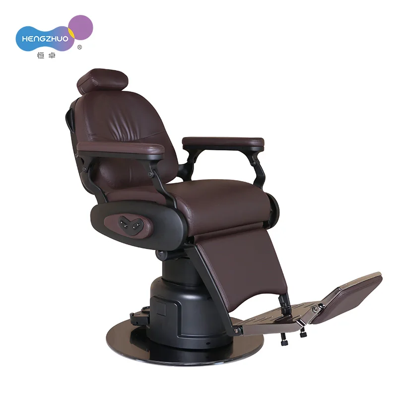Electric Barber Chair for Beauty Salon and Hair Salon with Stainless Steel Metal Base and USB Port Rotatable  Hairdressing Chair