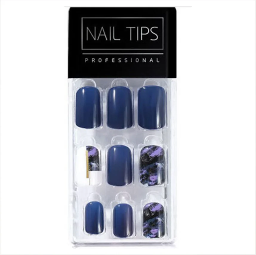 Customized Label French Solid Color Wear Artificial Nail Art Ballet False Nails Coffin Press on Full Cover Fingers Gel Nail Tips