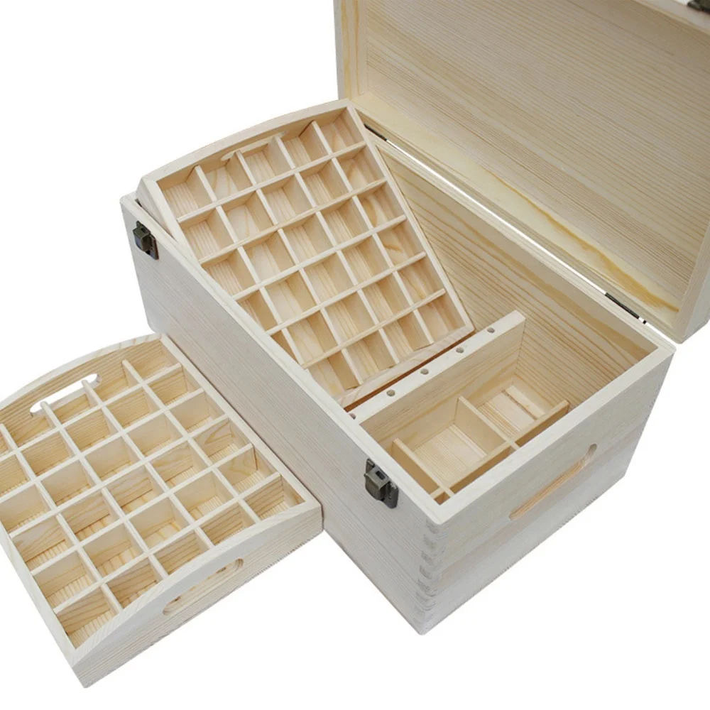 Custom Storage Carved Wooden Essential Multi-tray Jewelry Wooden Storage Box