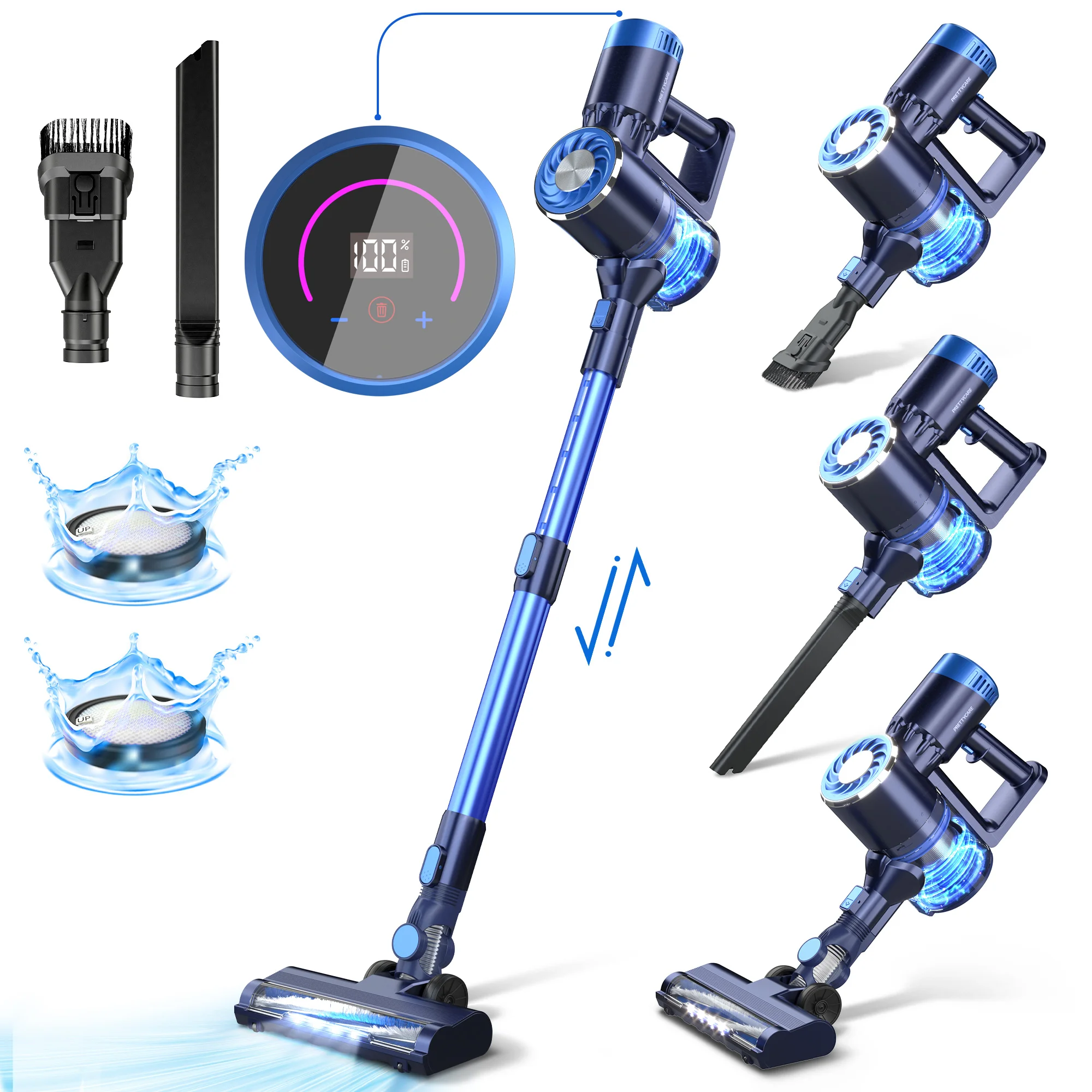 PRETTYCARE P3 Electric Dry Stick Cordless Cyclone Handheld Cleaner Vacuum For Sofa Carpet  Vacuum Cleaner Wireless
