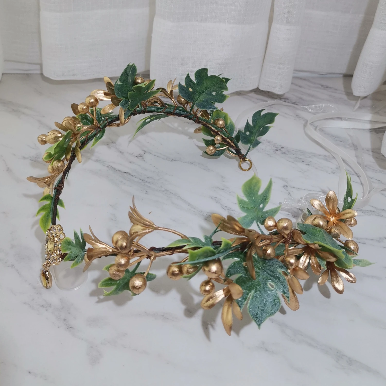 Flower Crown Gold Berries Christmas Halloween Hairband Festival Holiday Headband Wreaths For Women Decoration