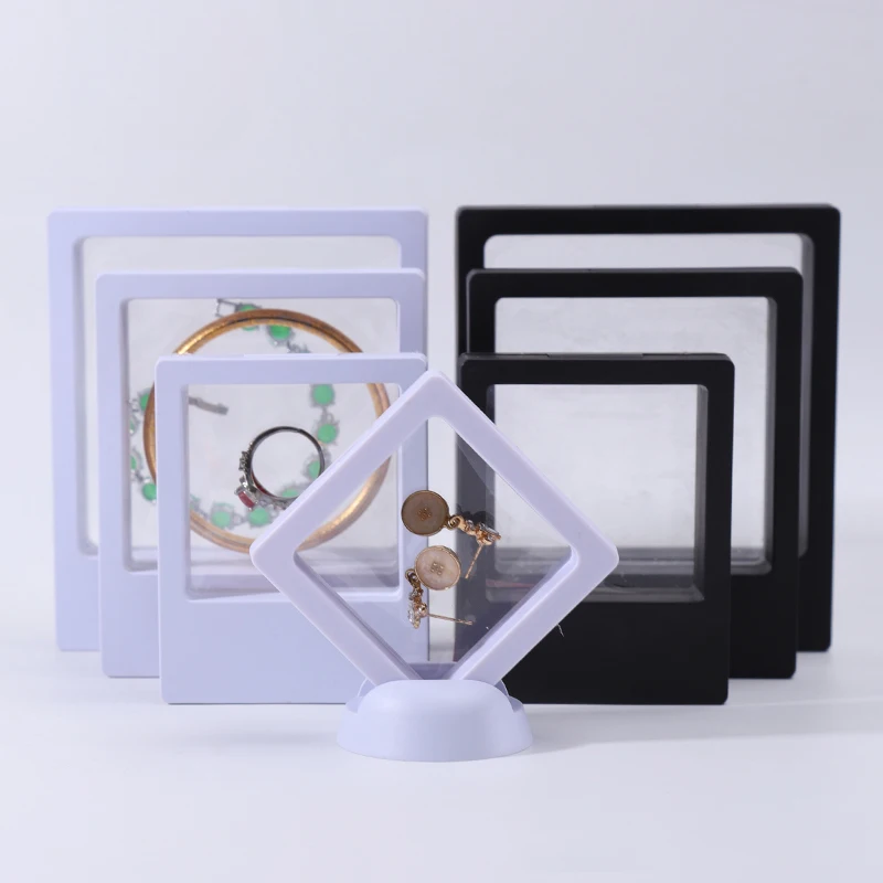 Han Hong Customized Thick film box white and black dustproof box drawer storage multilayer  plastic  clear  jewelry  boxes