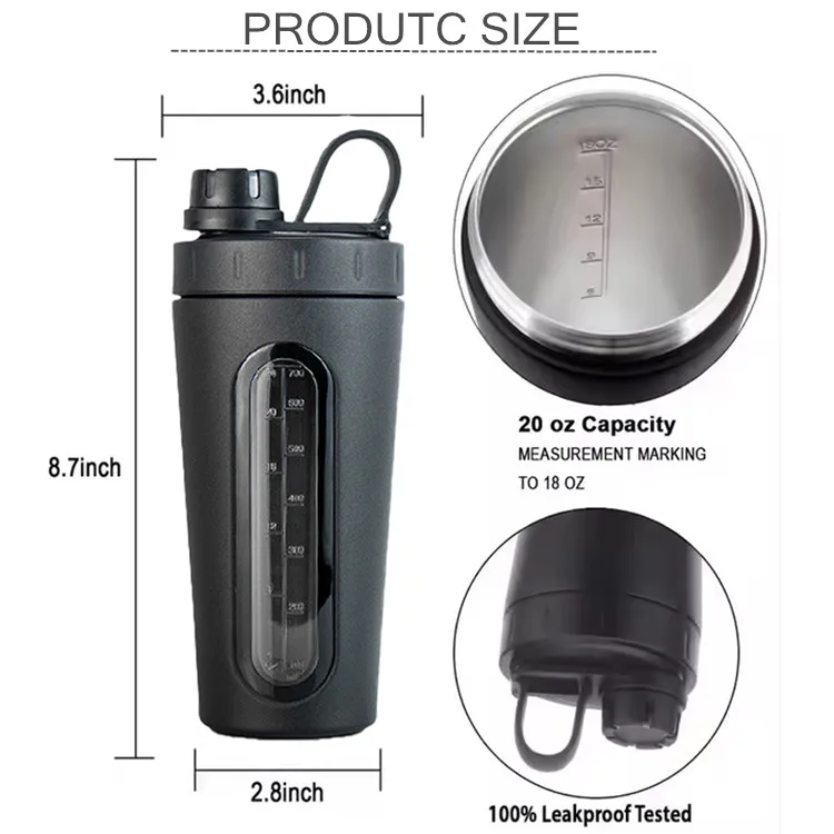 750ml Stainless Steel Shaker Cup High Quality Water Bottle for Fitness Gym Yoga Most People Logo Design Style Tumbler Mug