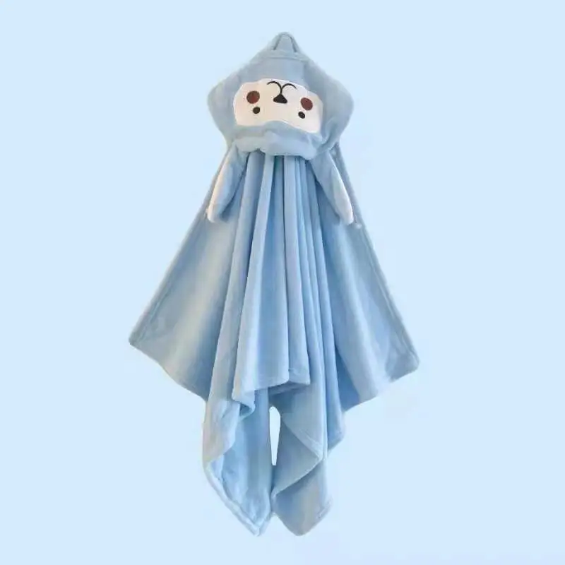 Coral velvet baby hooded bath towel can be ordered logo Baby 140x70 Baby Cape Cape
