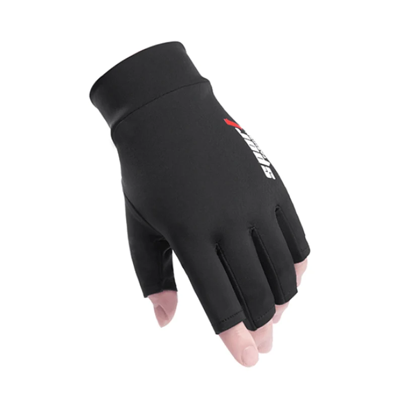 
Nylon Ice Silk Fingerless Gloves Fishing Outdoor Sunscreen Breathable Stretch Glove Lightweight Cycling Bike Gloves Summer 