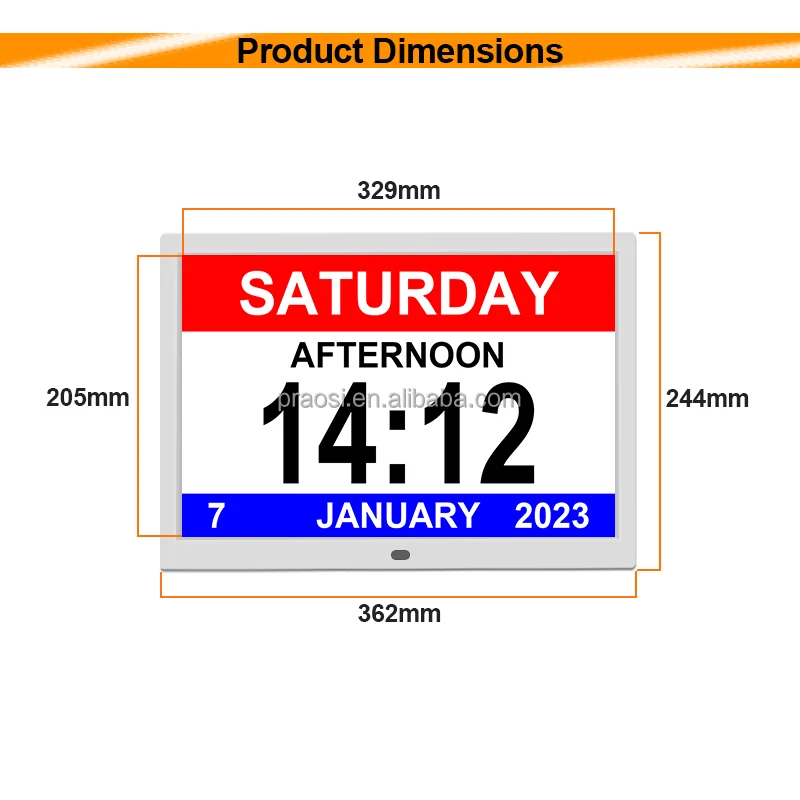 Pros Trend Gift Simple Display Smart 15 inch Memory LosDigital Calendar day Alarm Clock With Medication Reminder For Dementia