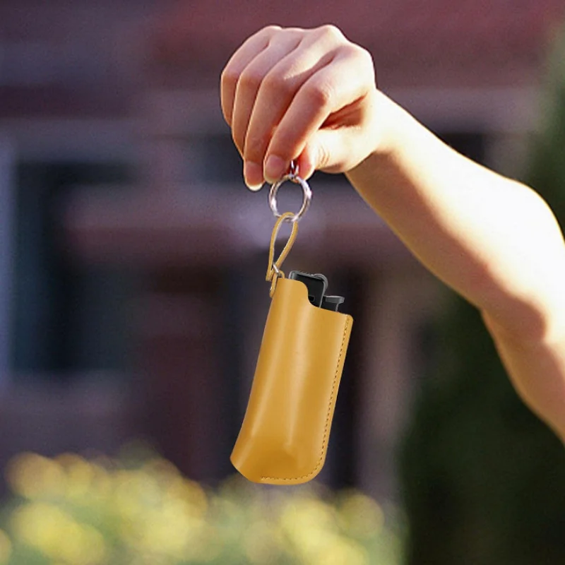 Outdoor Pu Leather Camping Flame Lighter Holder Case Portable Light Holster Light Cover Sleeve for picnic