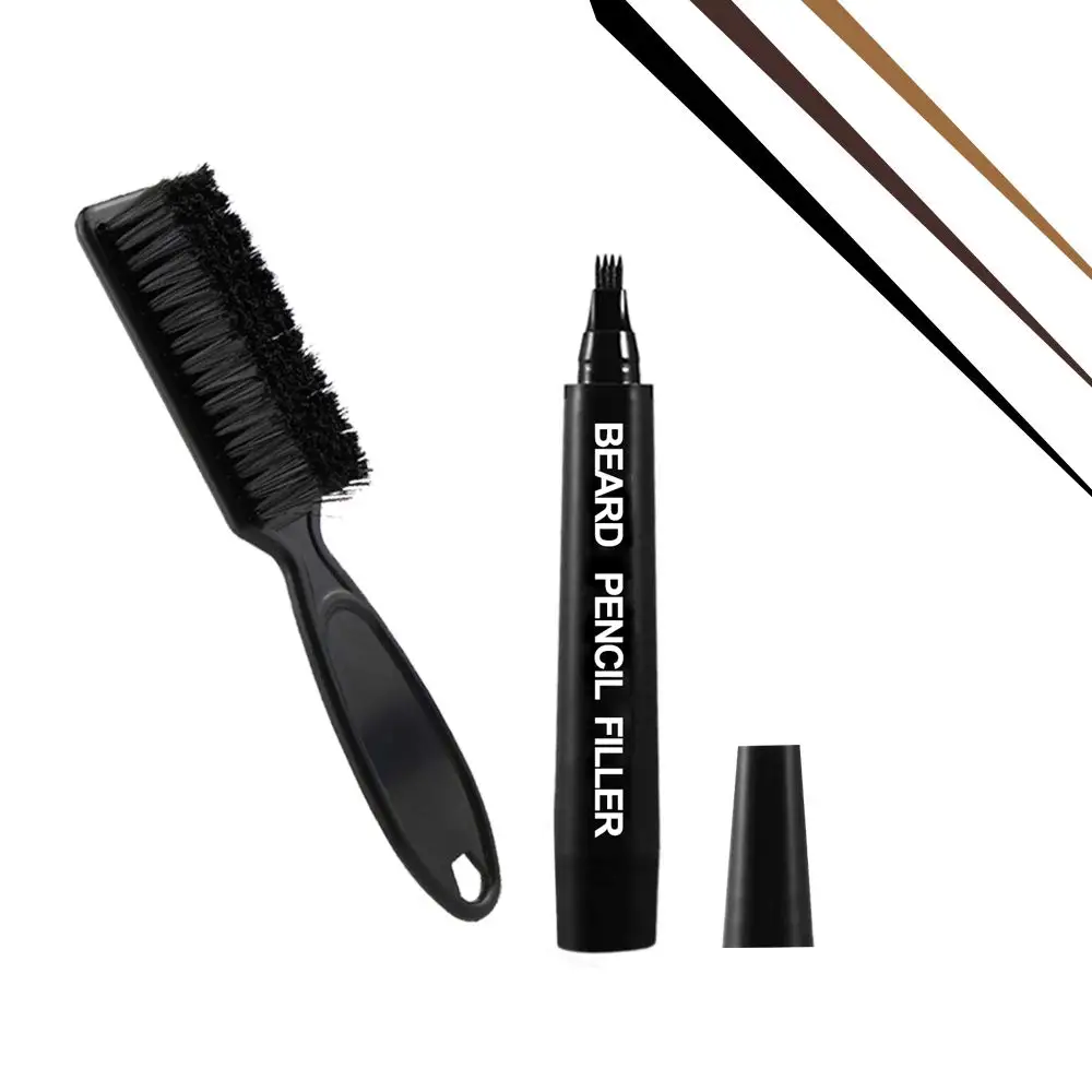 Private label professional selling beard filler beard filling color pen kit set for men shaping barber beard pencil filler